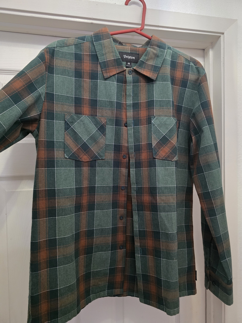 Brixton Men's Green & Brown Plaid Button-Up Shirt